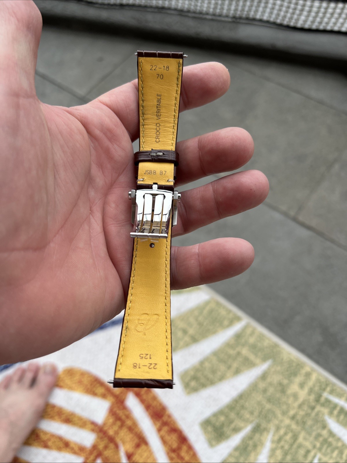 Breitling Croco Strap w Deployment Clasp 22-18 mm Brown