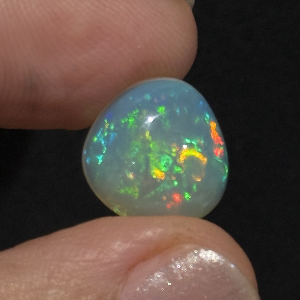 8.6ct 13.7×13.3x9mm Finest Colorful Bauble Like Ethiopian Welo Opal Cabochon