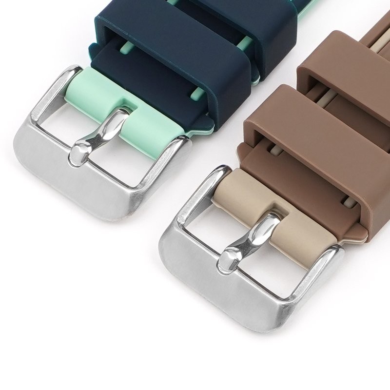 Quick Release 20mm 22mm 24mm 26mm Double Color Watch Band Soft Silicone Strap