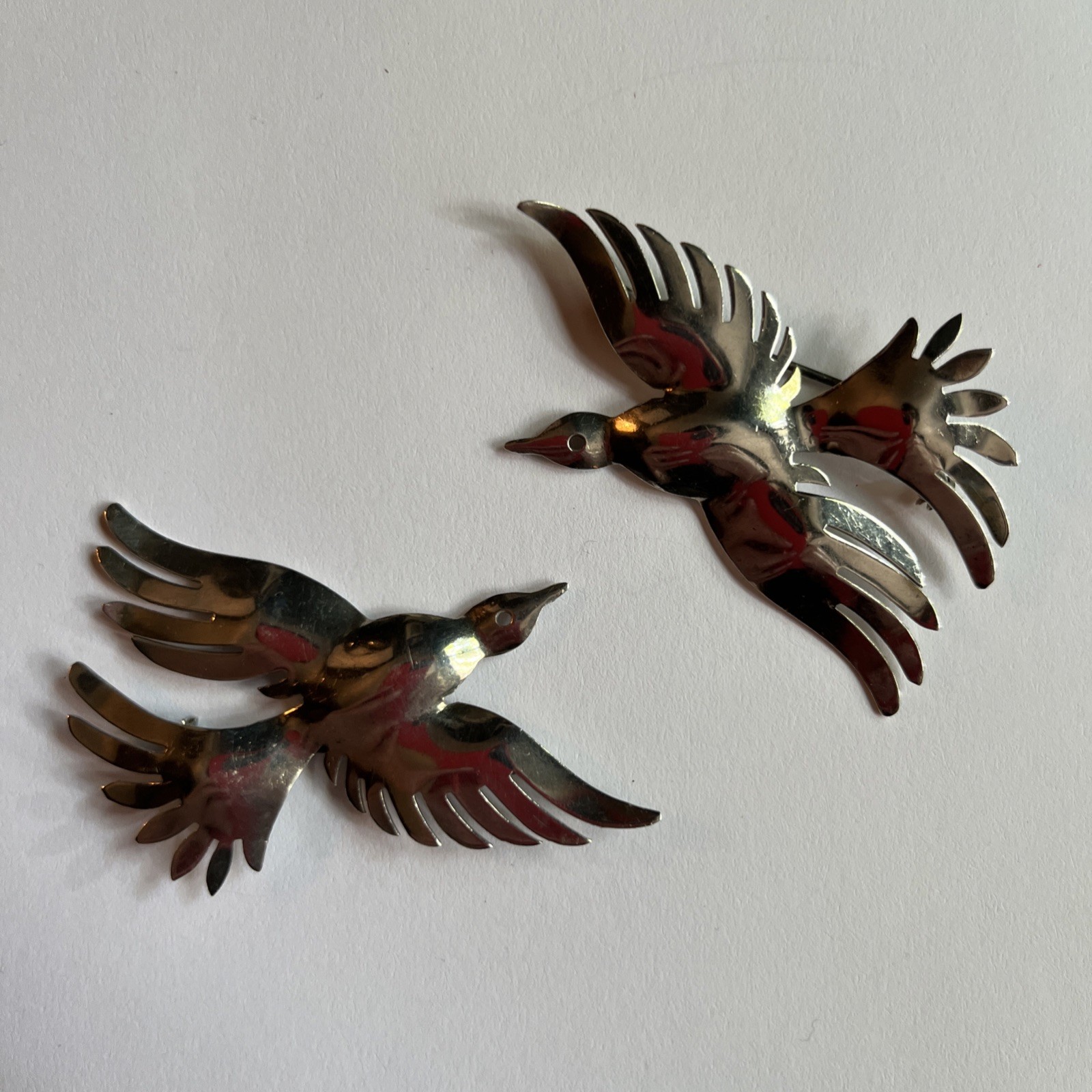 Vintage 925 Sterling Silver Bird Brooch Pins