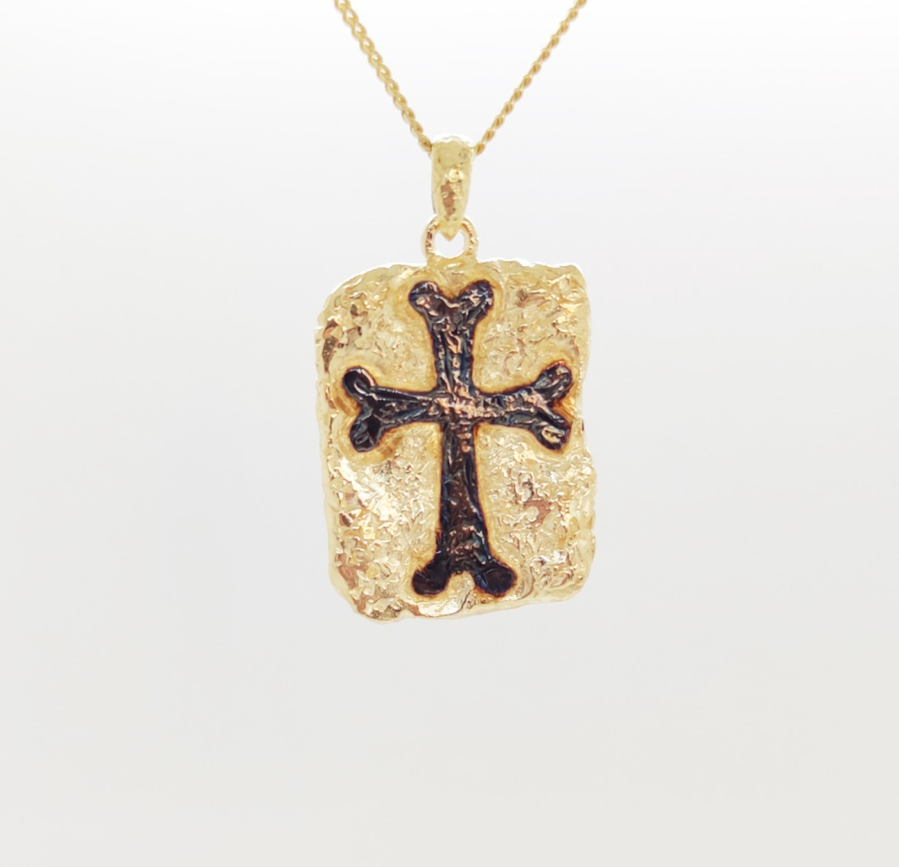 Gothic Cross Pendant 925 Silver Gold Filled Ancient Men Jewelry