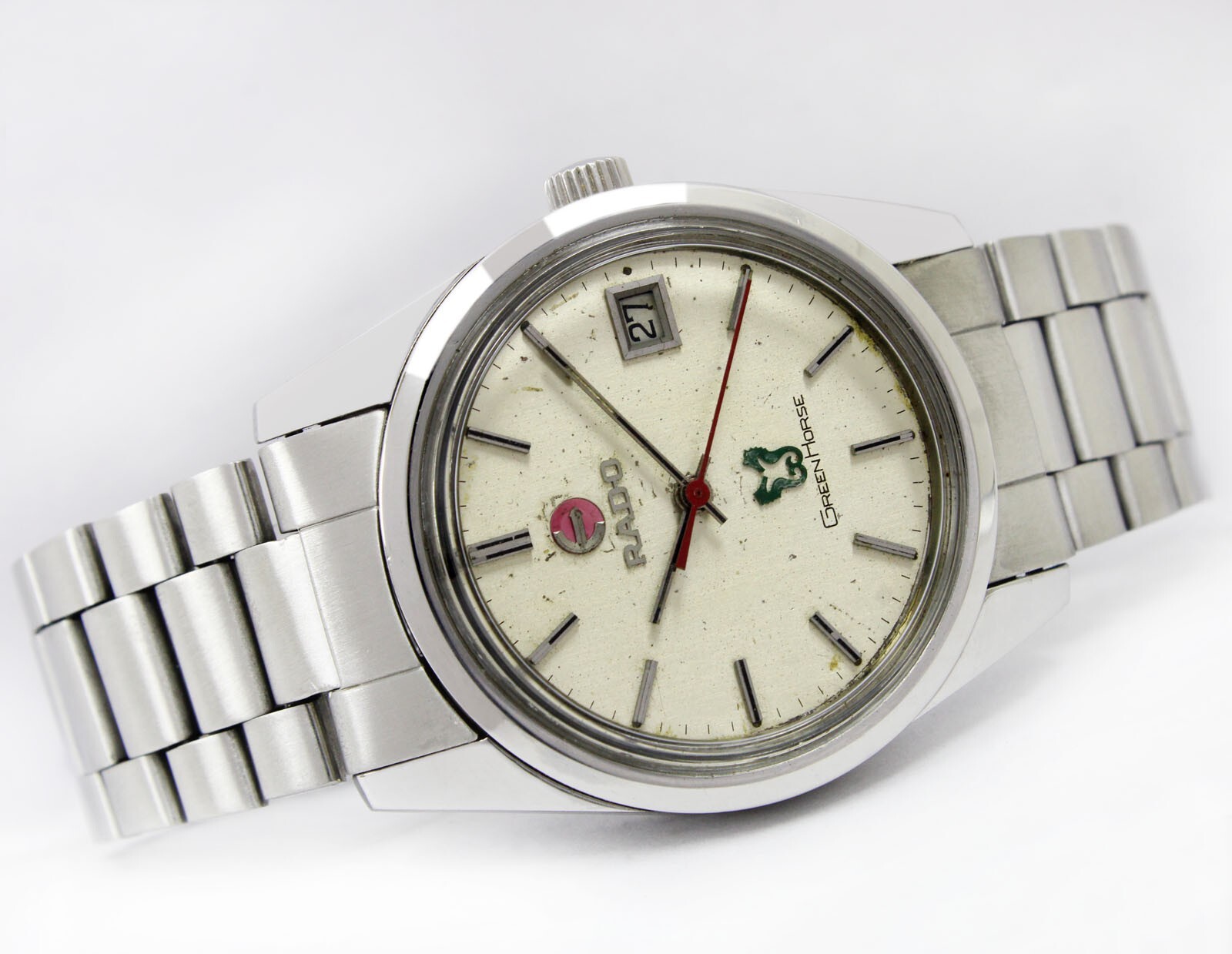 RADO Green Horse Automatic Quick Date Steel Men’s Vintage Swiss Watch Cal 2872