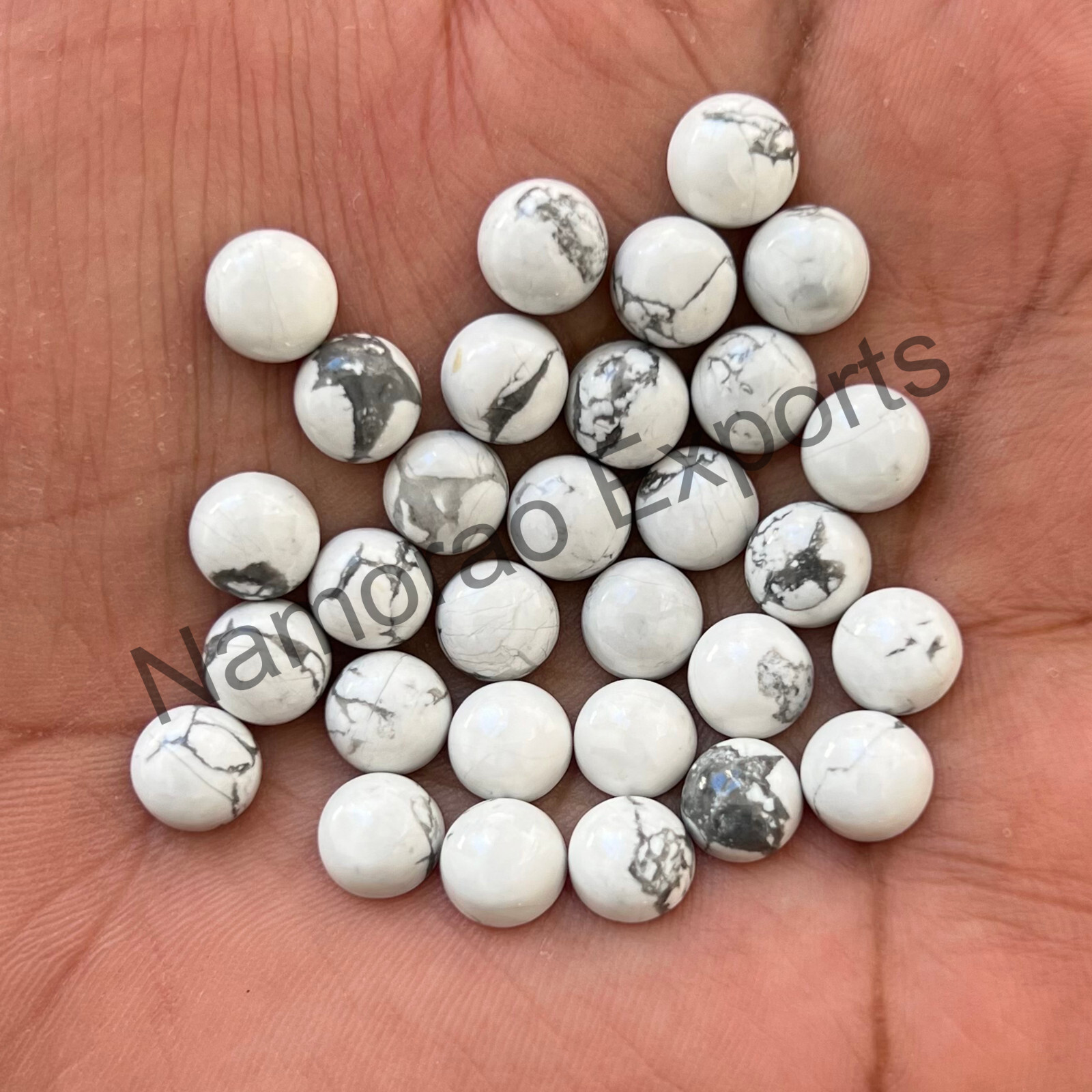 Natural White Howlite Round 5×5 mm to 20×20 mm Cabochon Loose Gemstone Lot