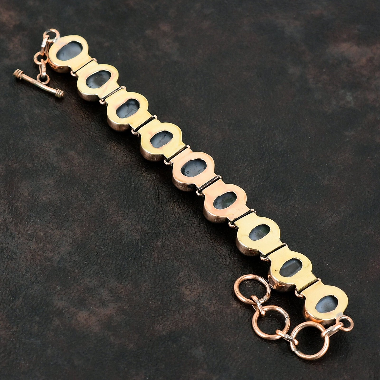 Shungite Gemstone Jewelry Copper Valentine Gift Adjustable Bracelet 6.0″