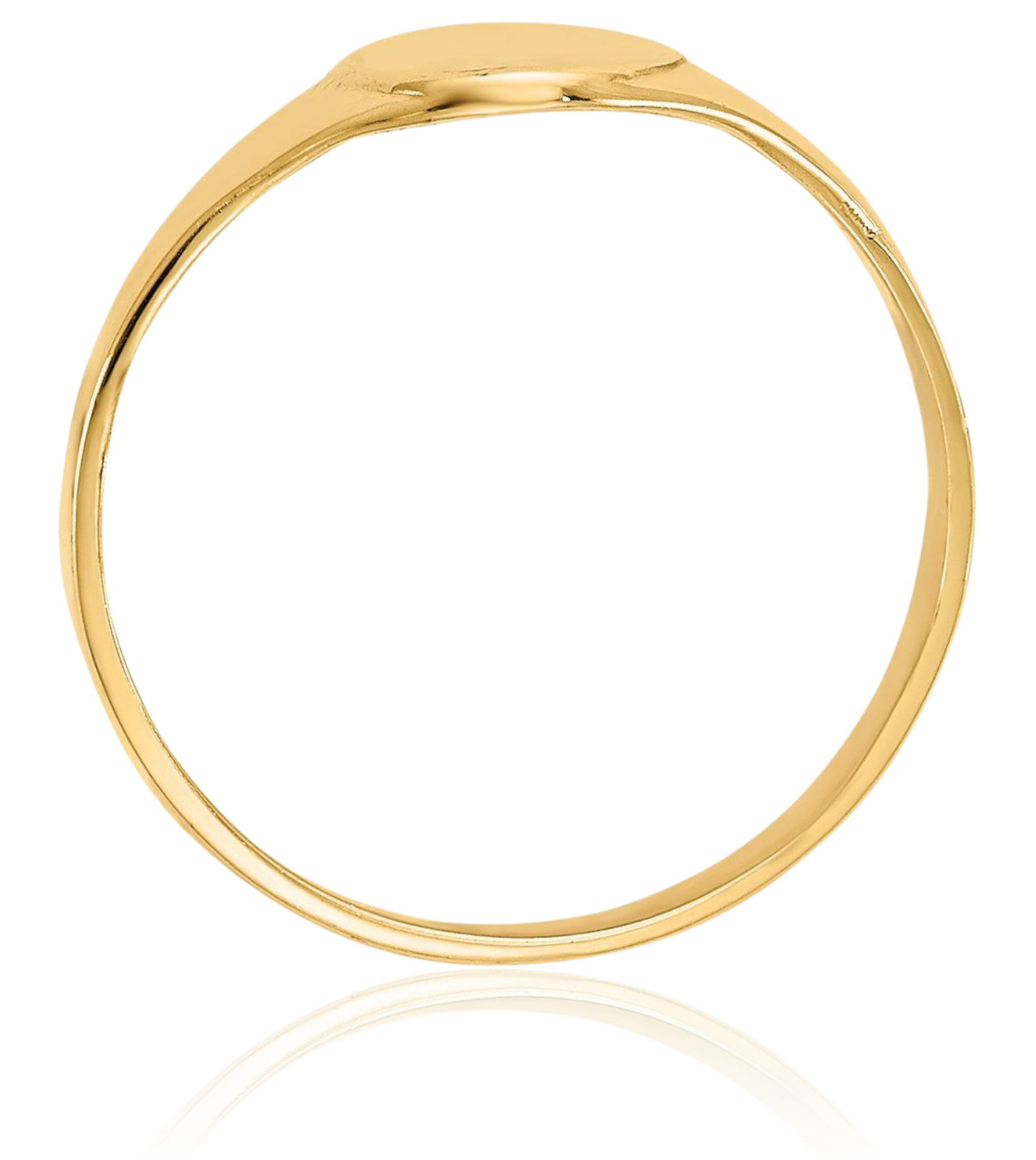 10K Solid Yellow Gold Oval Custom Engraved Signet Ring