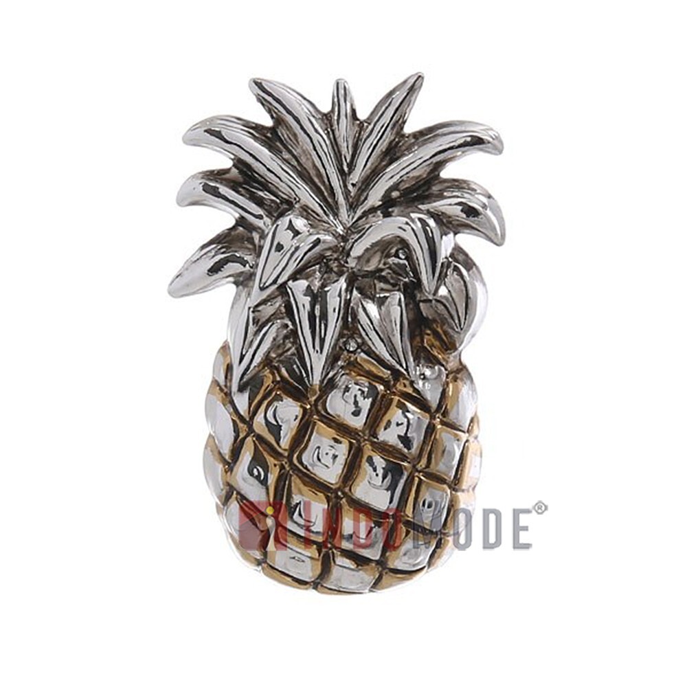 Large Silver or Gold/Silver Mix Southern Pineapple Slide Brooch Pendant GIFT BOX