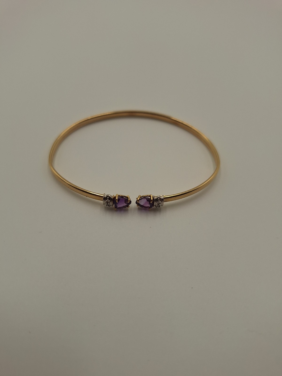 10 K Yellow Gold And Amethyst Bracelet Trio 10.4 Grams Total Weight