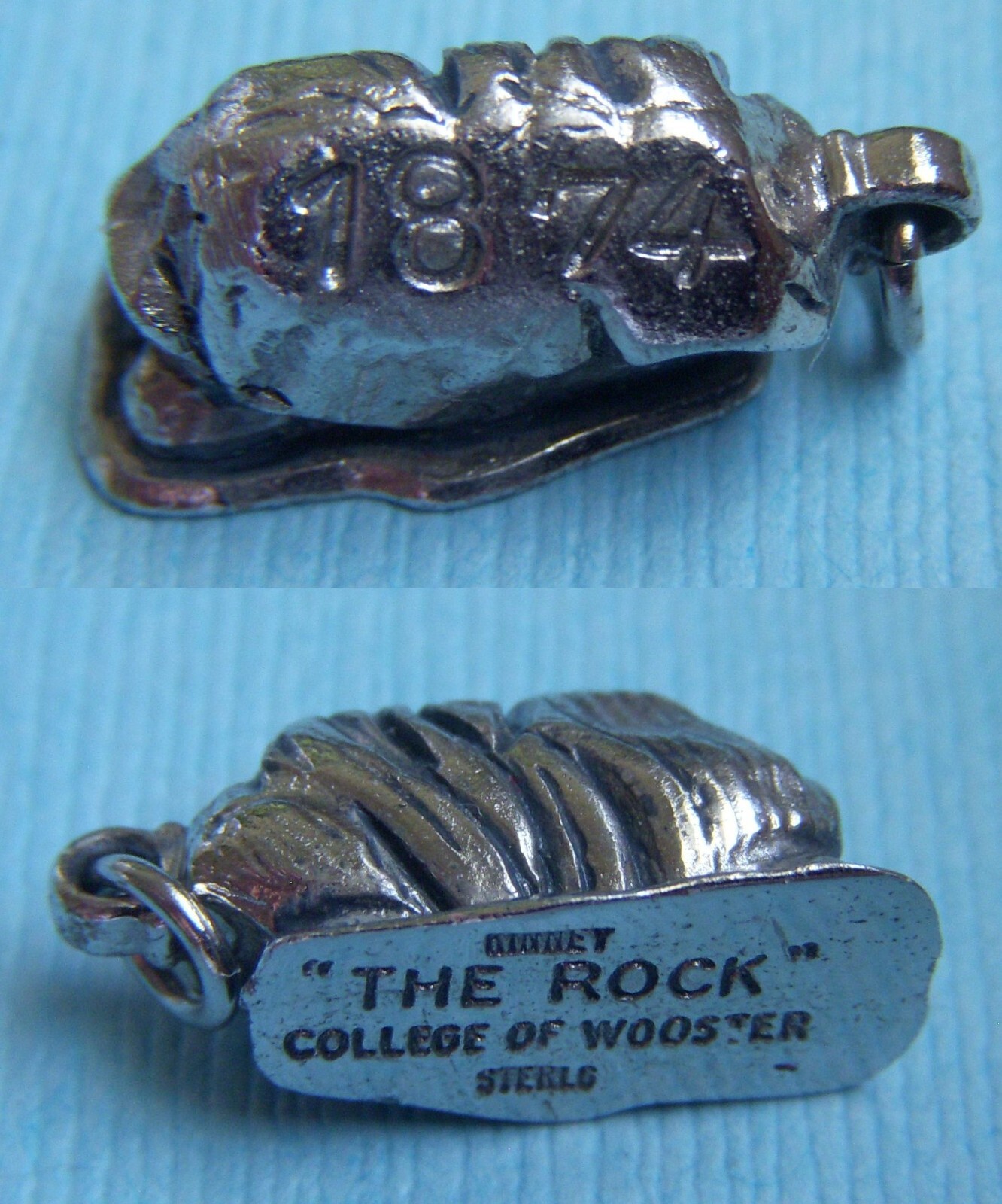 Vintage Kinney The Rock College of Wooster Ohio sterling charm