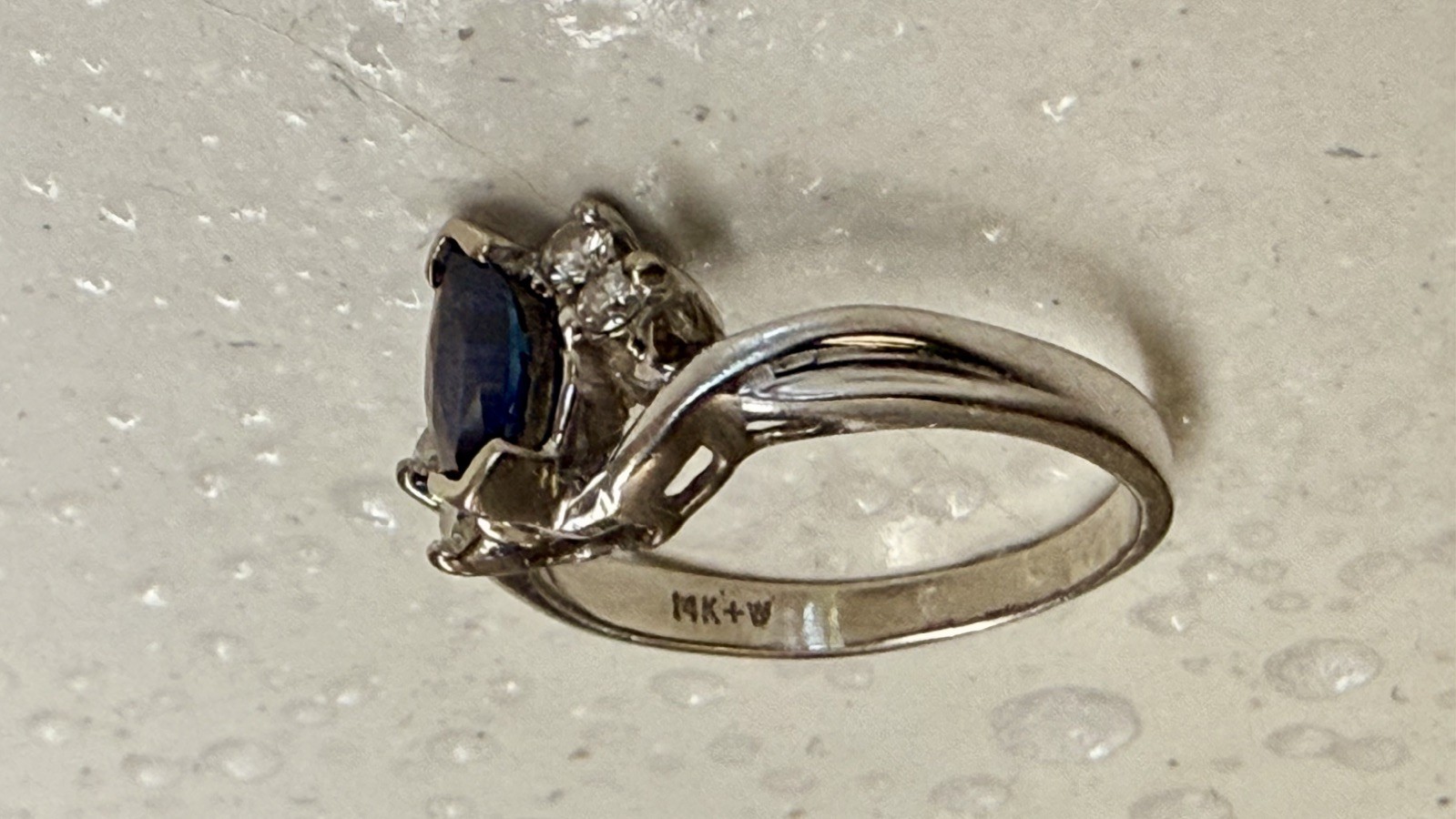 Marquise Sapphire Women’s Ring 14K White Gold