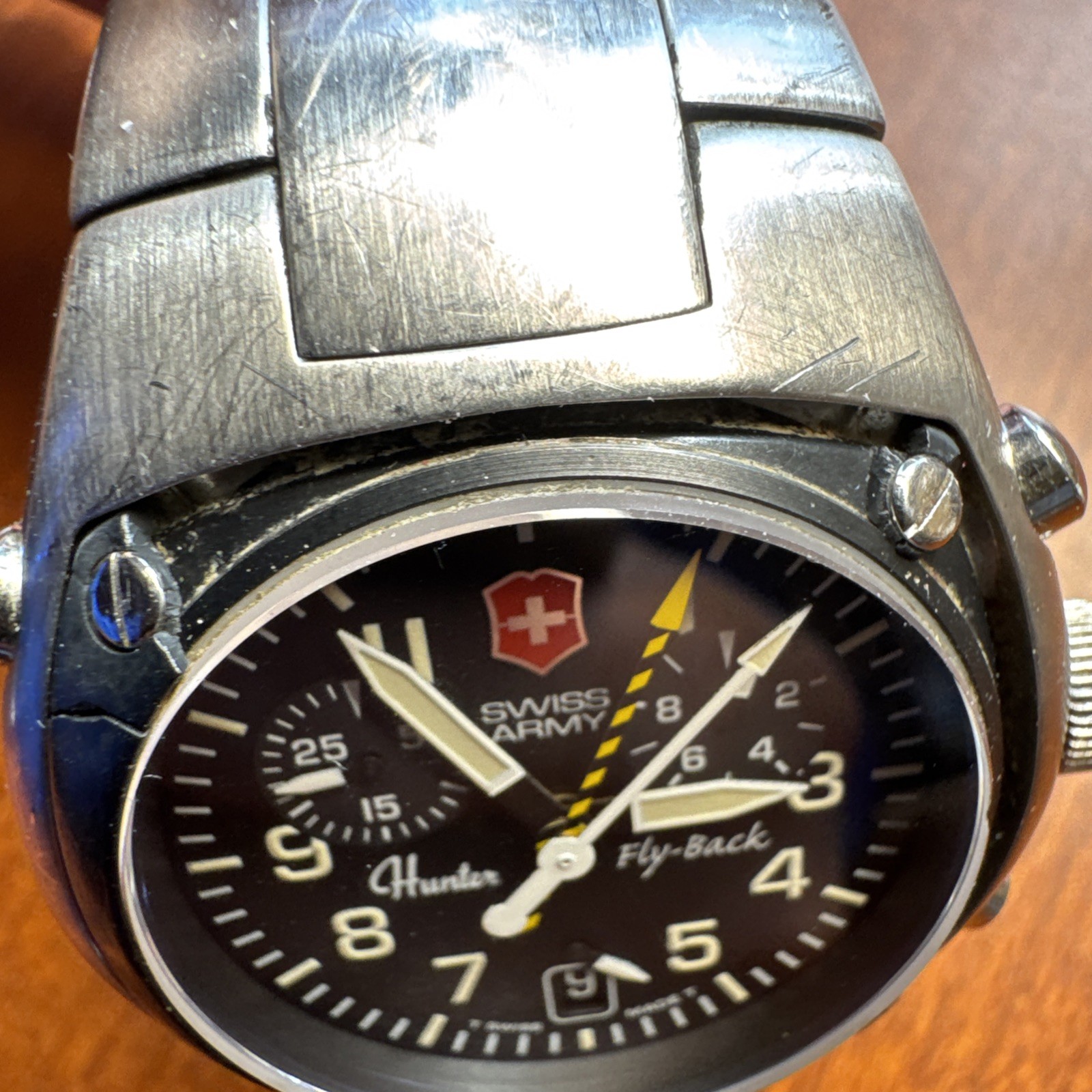 Swiss Army Hunter Flyback Chronograph Watch, WORKS RARE, read 41mm ETA 251 292