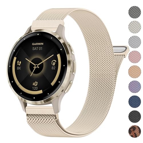 18mm Metal Bands for Garmin Venu 3S / Venu 4 41mm / Venu 2S / Champagne Gold