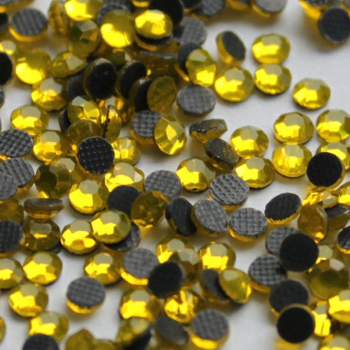 1440pcs HotFix Rhinestone Citrine FlatBack Iron-On Beads Charming Lemon ss10 3mm