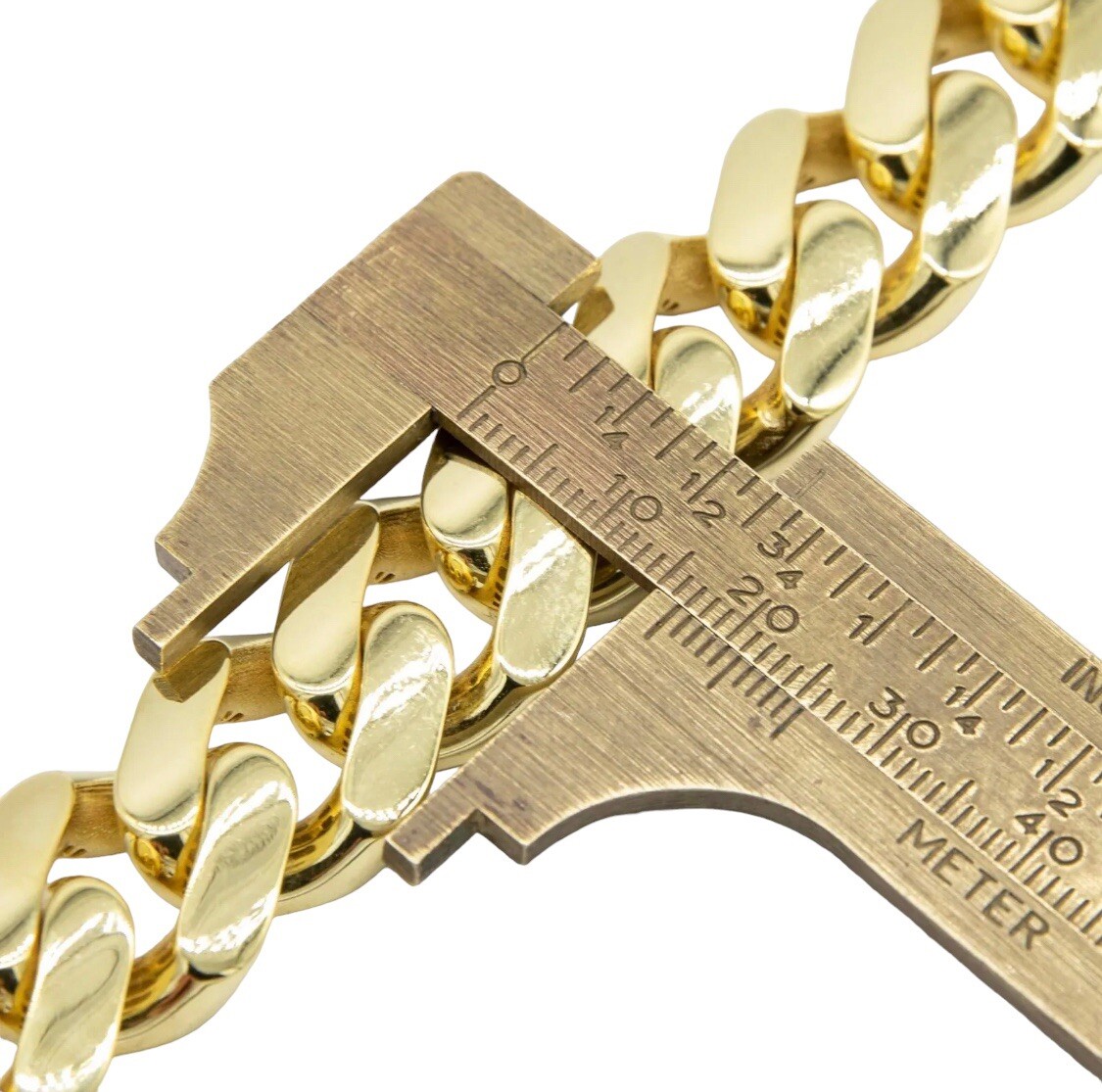17mm Miami Cuban Royal Link Plain Box Clasp Bracelet Real 10K Yellow Gold 8.5″
