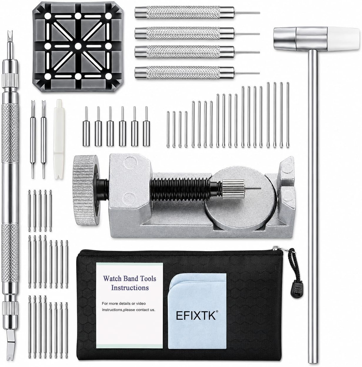 Comprehensive Watch Band Tool Kit: Resize & Repair with User Manual Included