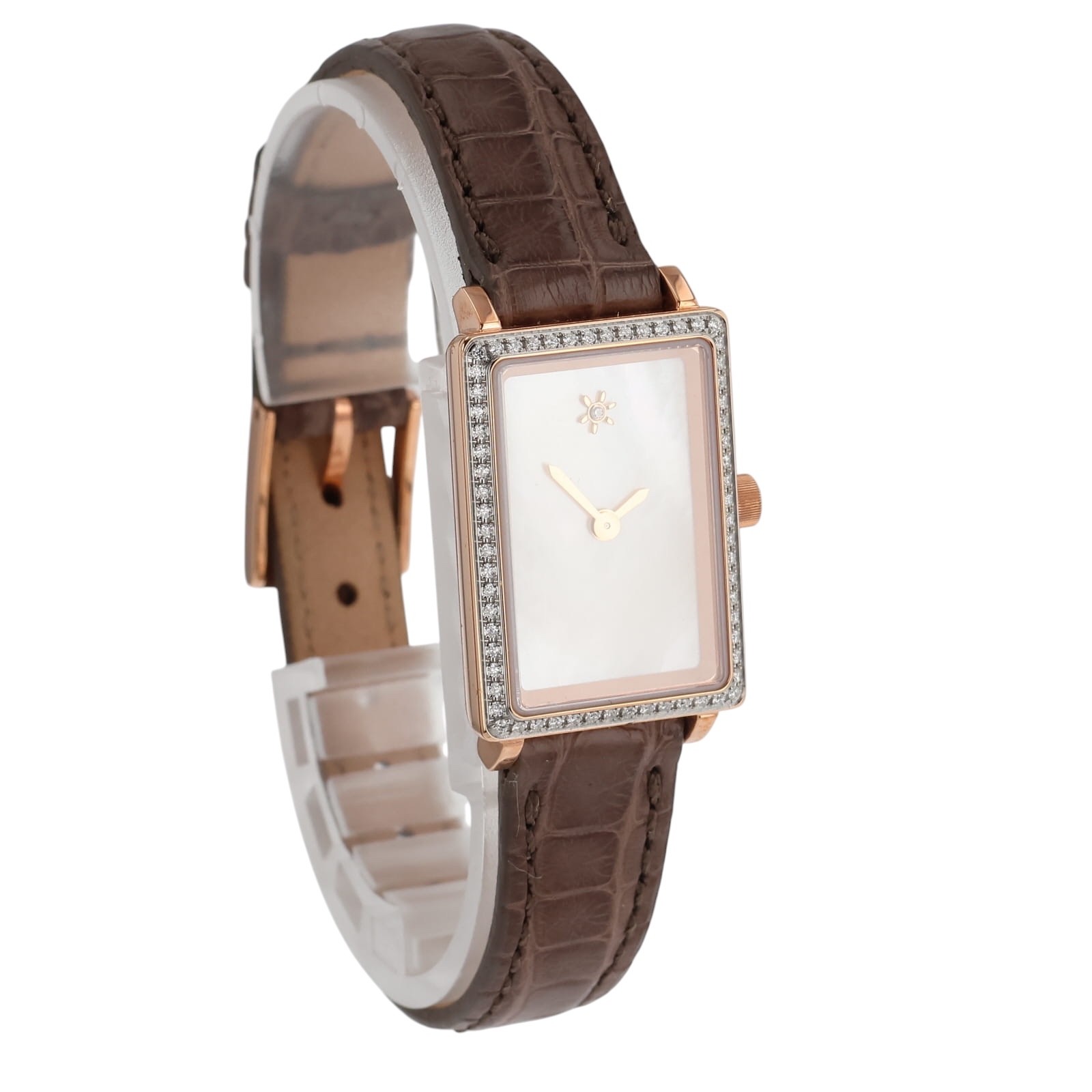 Shinola Gomelsky Shirley Rose Watch Diamond Bezel Mother Pearl Dial MSRP $1,850