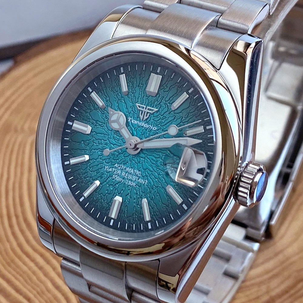Tandorio 39mm Fashion Sapphire Round Bezel Lume 20ATM NH35 PT5000 Men Auto Watch