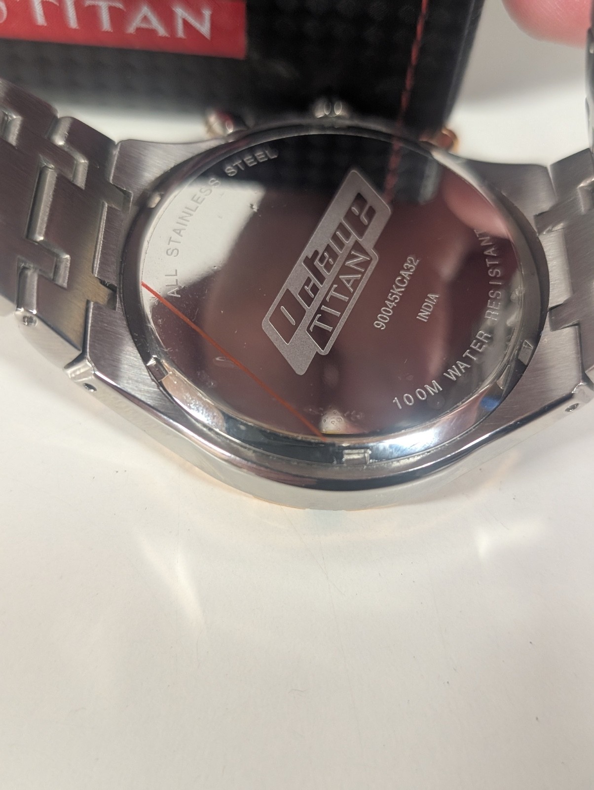 Titan Octane men’s watch model 90045KM02J stainless steel chronograph