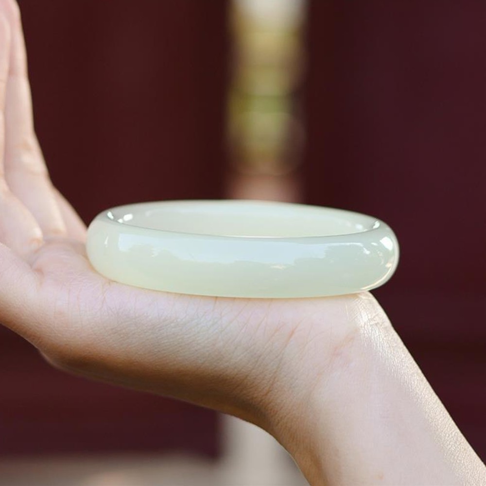 Certified 52-64mm Clear Water 晴水 Natural HeTian Nephrite Jade Bangle Bracelet