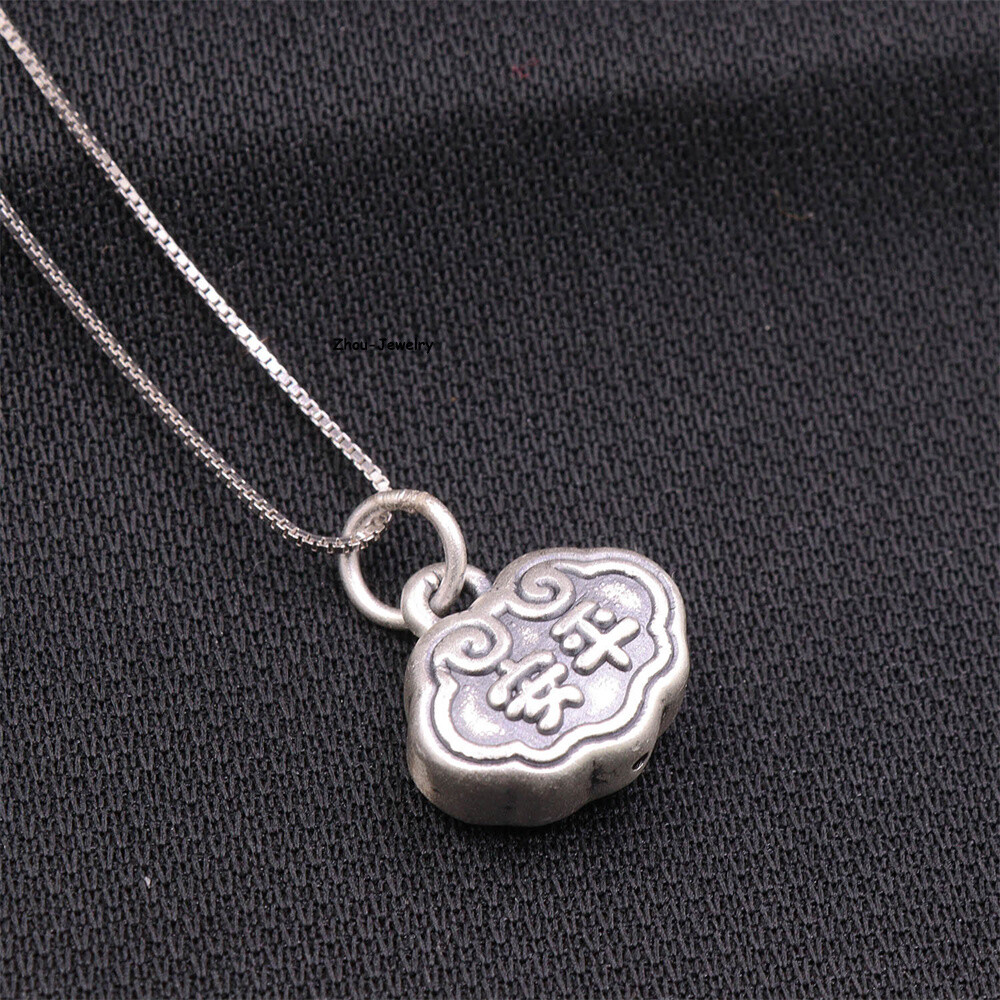 1 PCS Pure S999 Sterling Silver Pendant Men Women Ruyi Lock Pendant 1.1-1.2g