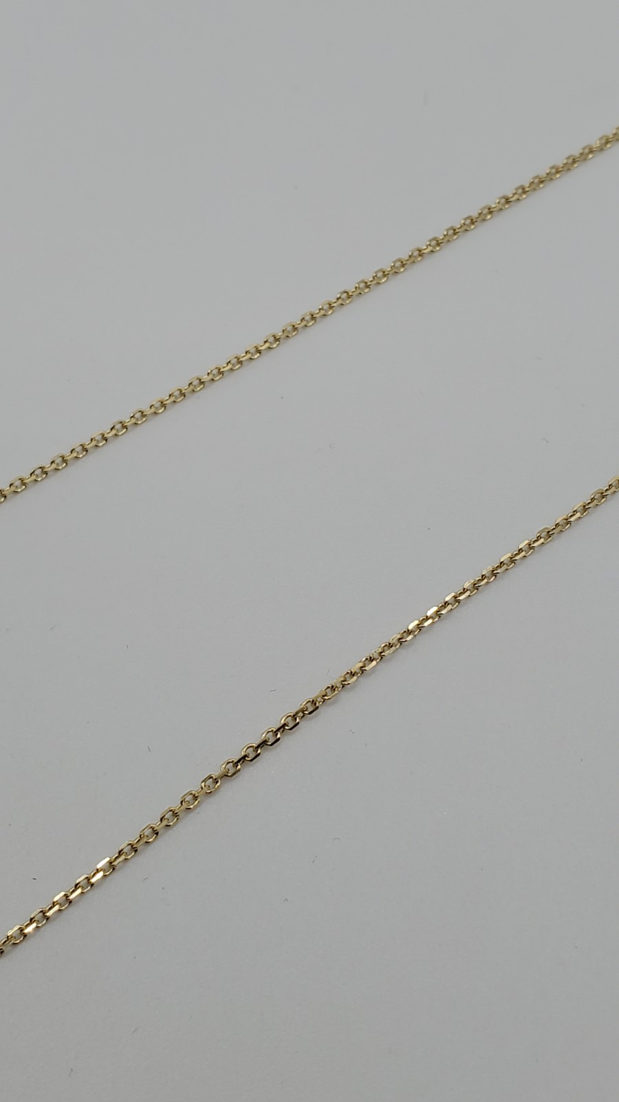 14K Yellow Gold Diamond Cut Cable Chain Necklace 1.3mm 18″ Women Italy, NEW