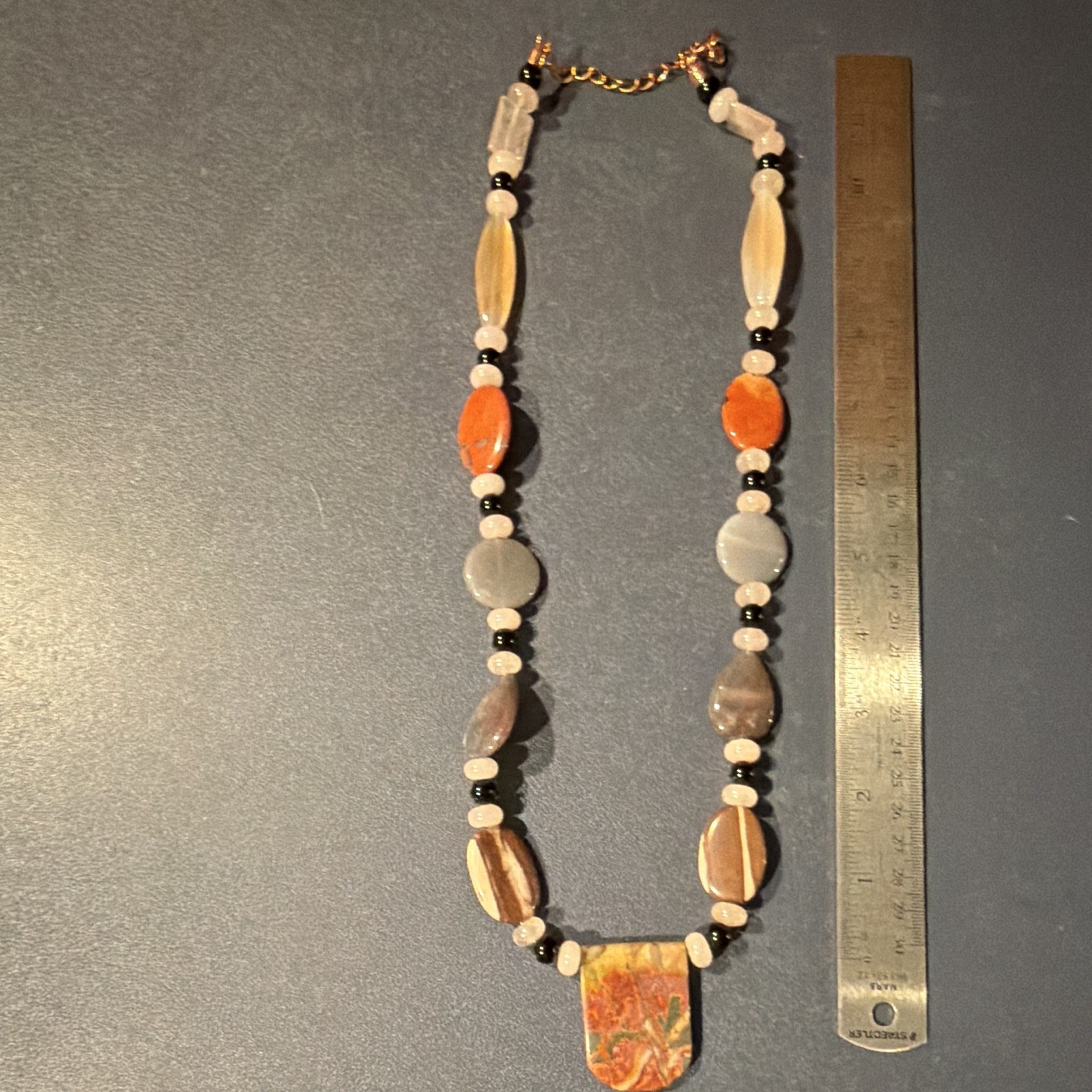 Mine Finds by Jay King Beaded Jasper Shield Pendant Statement Necklace