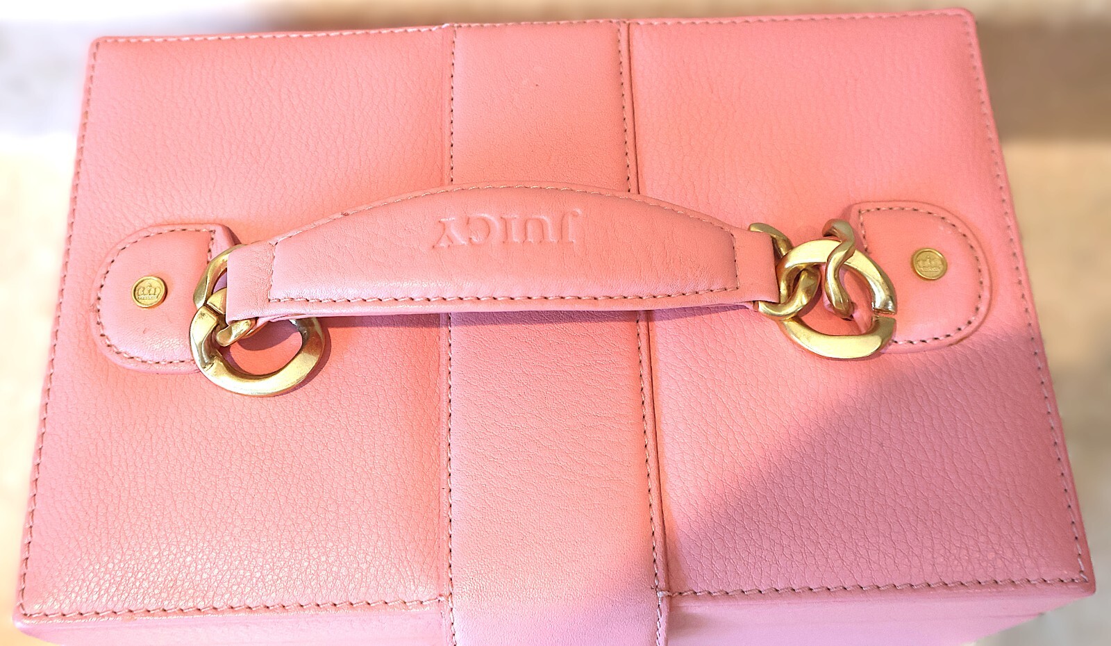 Juicy Couture Light Pink Soft Leather Train Case Jewelry Box & Storage – Vintage
