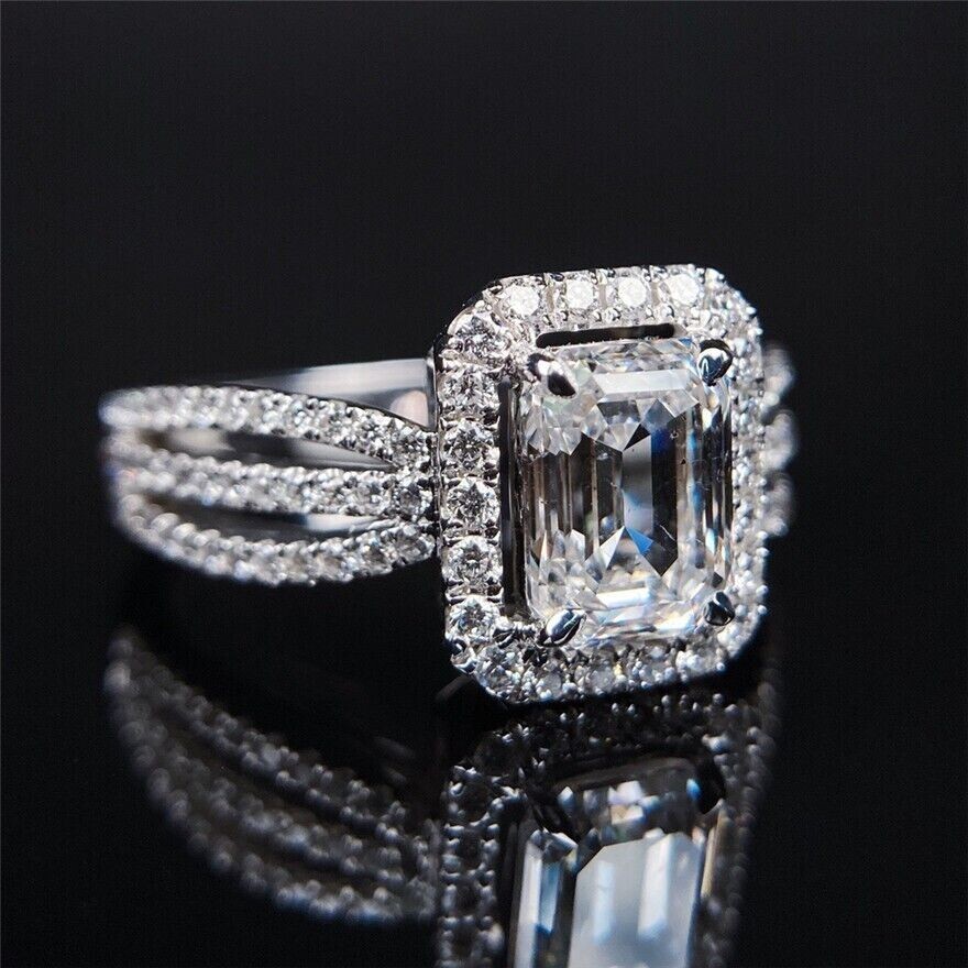 2.65 CT CZ Classic Ring Silver Plated Sweet Halo Proposal Ring Thanksgiving Ring
