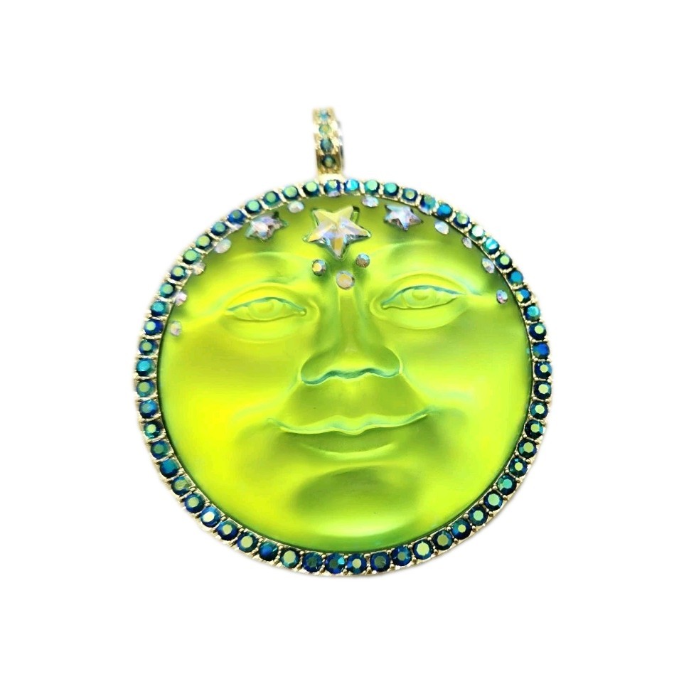 Kirks Folly Mystic Seaview Moon 50mm Magnetic Enhancer Gold tone Green Sphinx