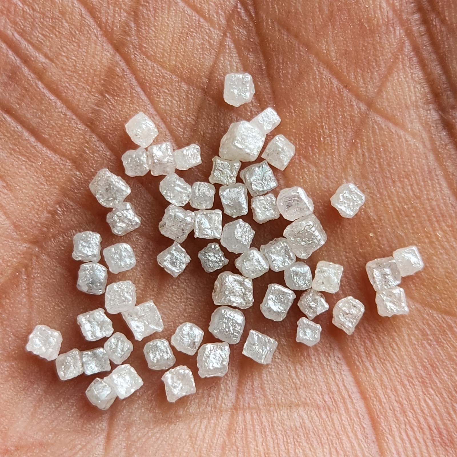 2.03 Ct Lot 1.50-2.00 MM Natural Gray Cube Square Raw Rough Loose Diamond