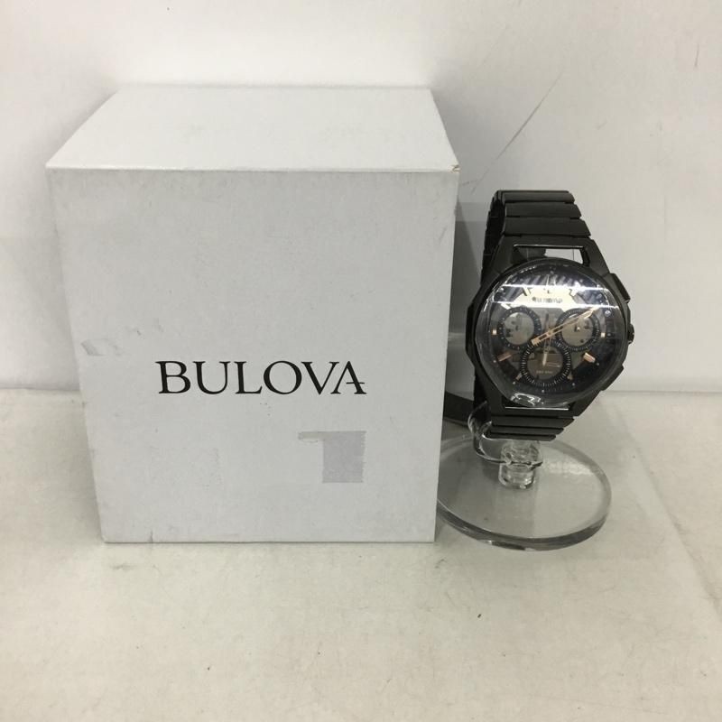 BULOVA CURV Progressive Sports 98A207 Quartz Watch Black Dial Chronograph Box