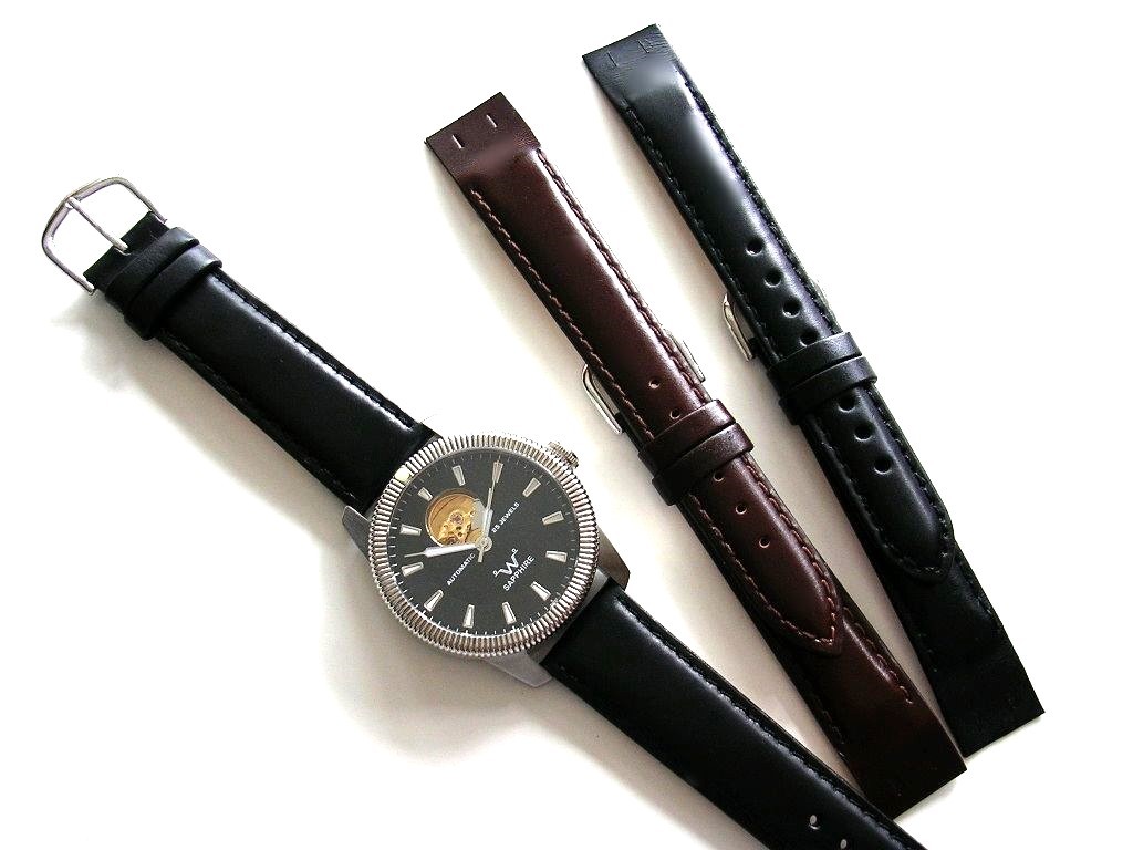 Open End Oily Leather Vintage Wire Lugs watch band strap IW SUISSE 8 10 16 18 20