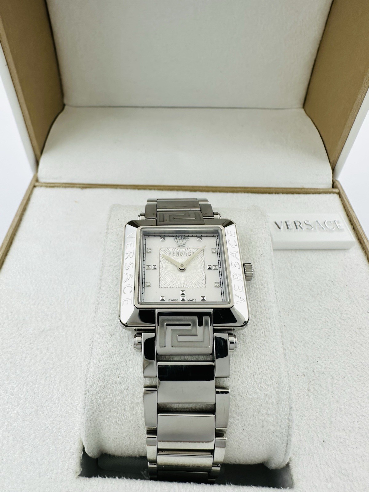 Versace Women’s 88Q99SD497S099 Rêve Carré Diamonds Stainless Steel Watch 88Q