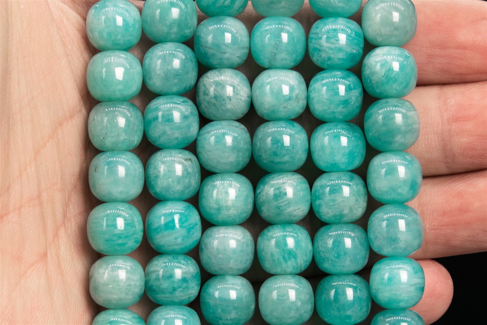 9x9MM Green Amazonite Barrel Drum Grade A Genuine Natural Loose Beads 7″