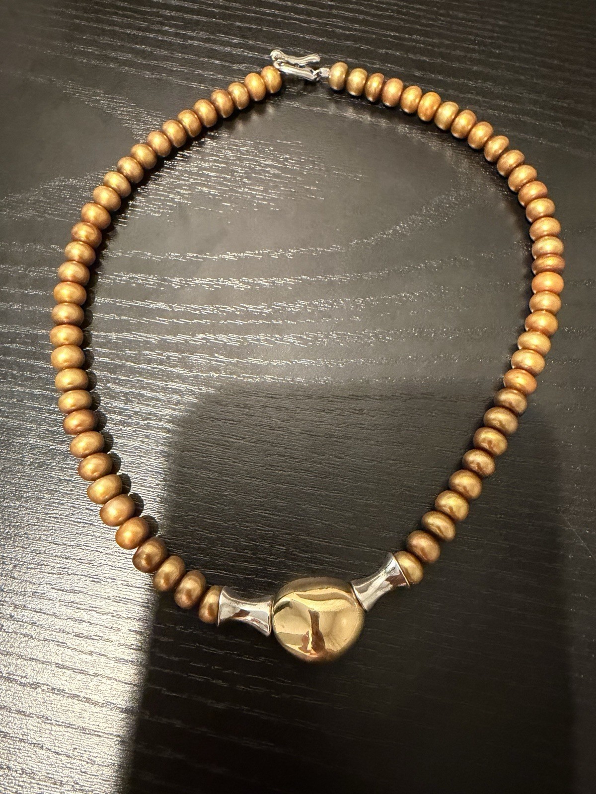 RLM Studio Robert Lee Morris Sterling Silver 925 Brass Pearl Necklace 16″