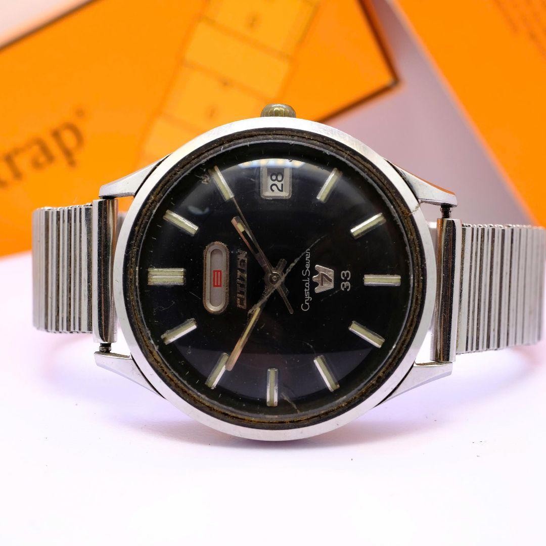 CITIZEN C80 Crystal Seven 33 ACSS 51401-Y Automatic 37mm Black Dial 33 Jewels