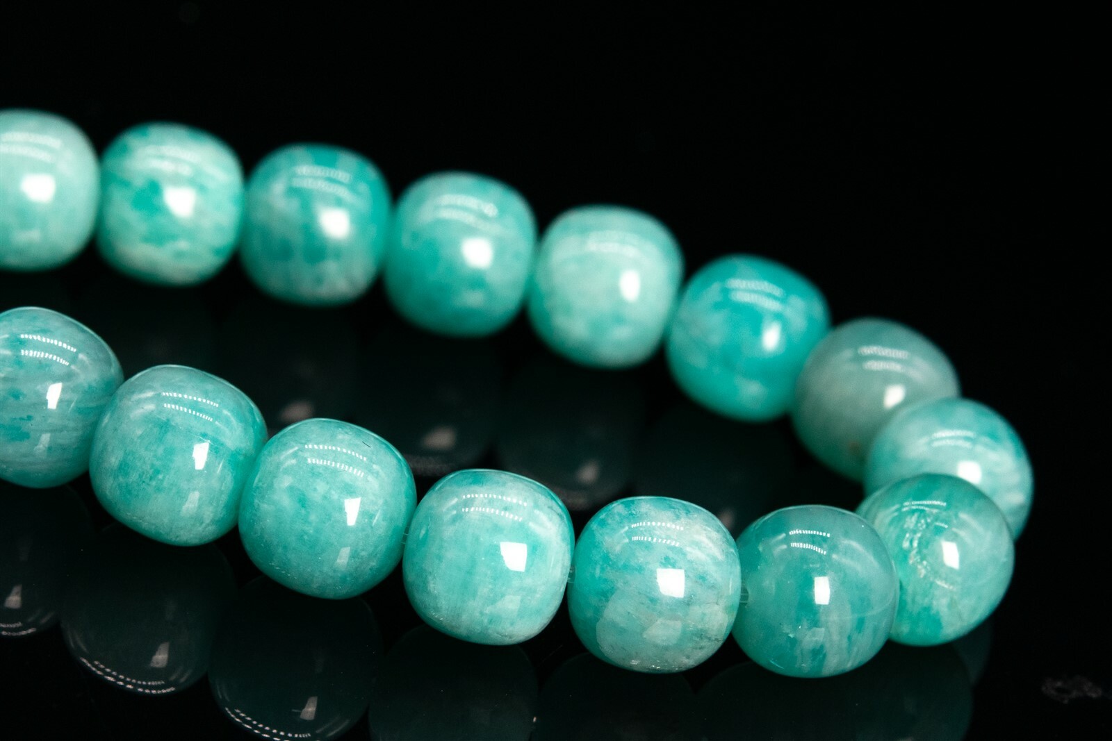 9x9MM Green Amazonite Barrel Drum Grade A Genuine Natural Loose Beads 7″