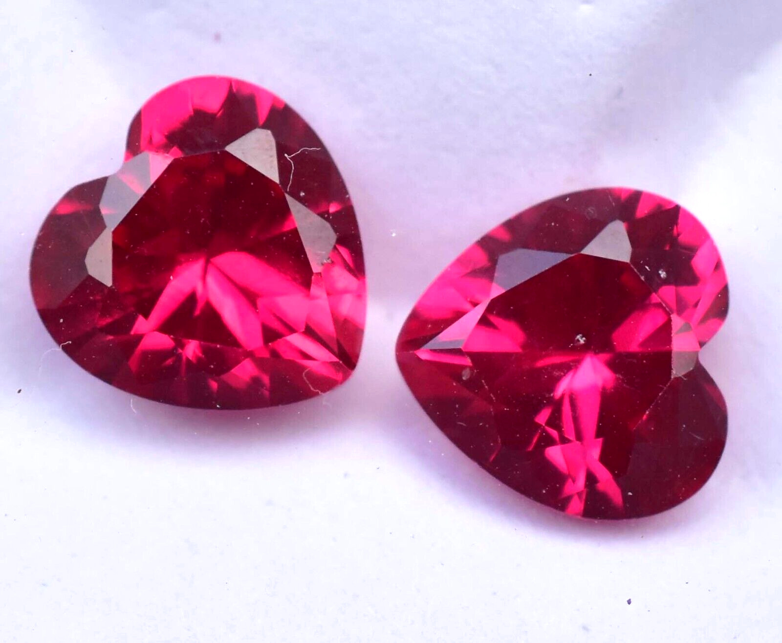 Pair Of Natural Top Red-Pink Ruby Heart Burma Certified Stunning Loose Gemstone