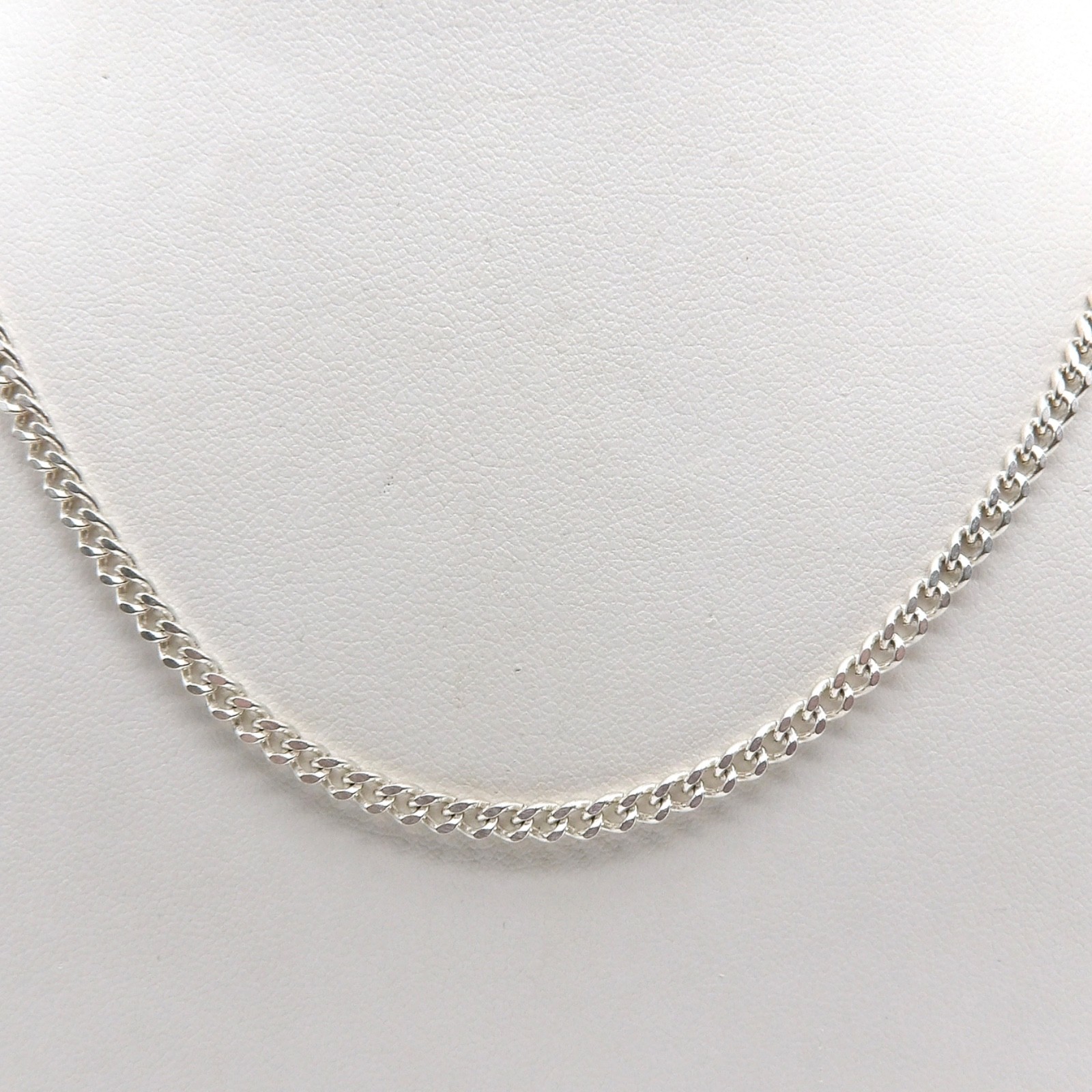 935 Sterling Silver Curb Link Pendant Chain Necklace 3.3mm 24in 15gr New