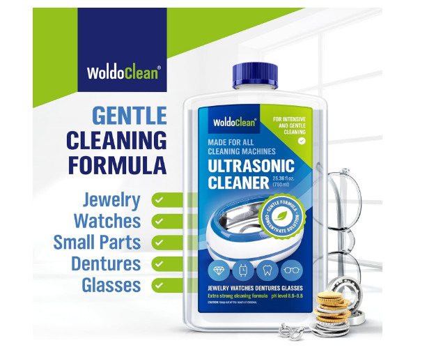 Ultrasonic Cleaner Solution 25.4 Fl Oz – Concentrated Jewelry Cleaner Liquid for