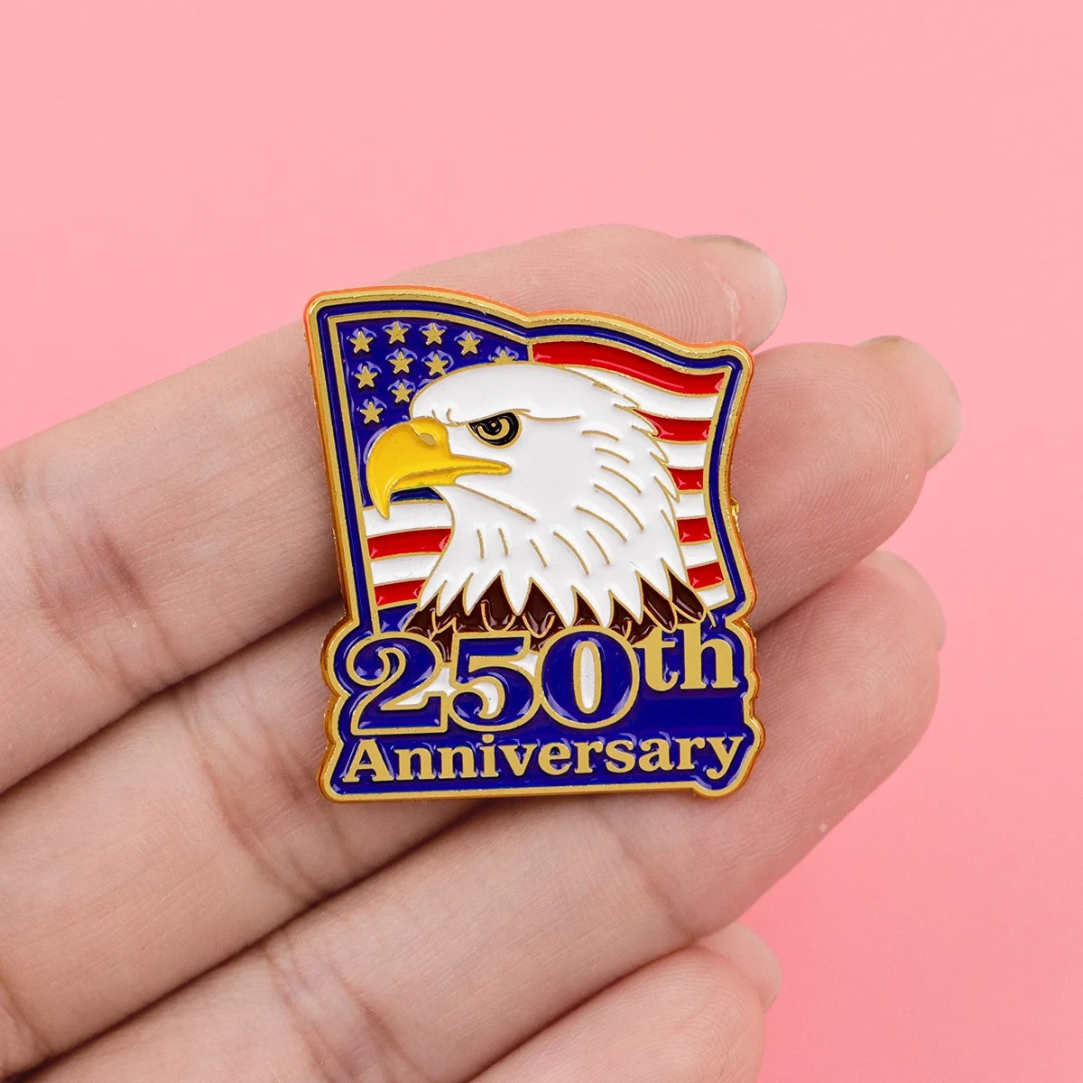 America 250Th Birthday Enamel Pins,250 Years Anniversary Metal Brooch pin