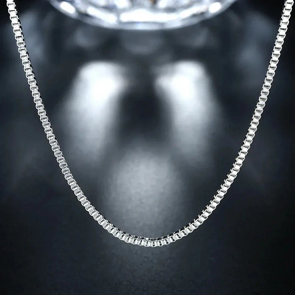 925 Sterling Silver Necklace 16/18/20/22/24 inches fine 1.5MM Box chain
