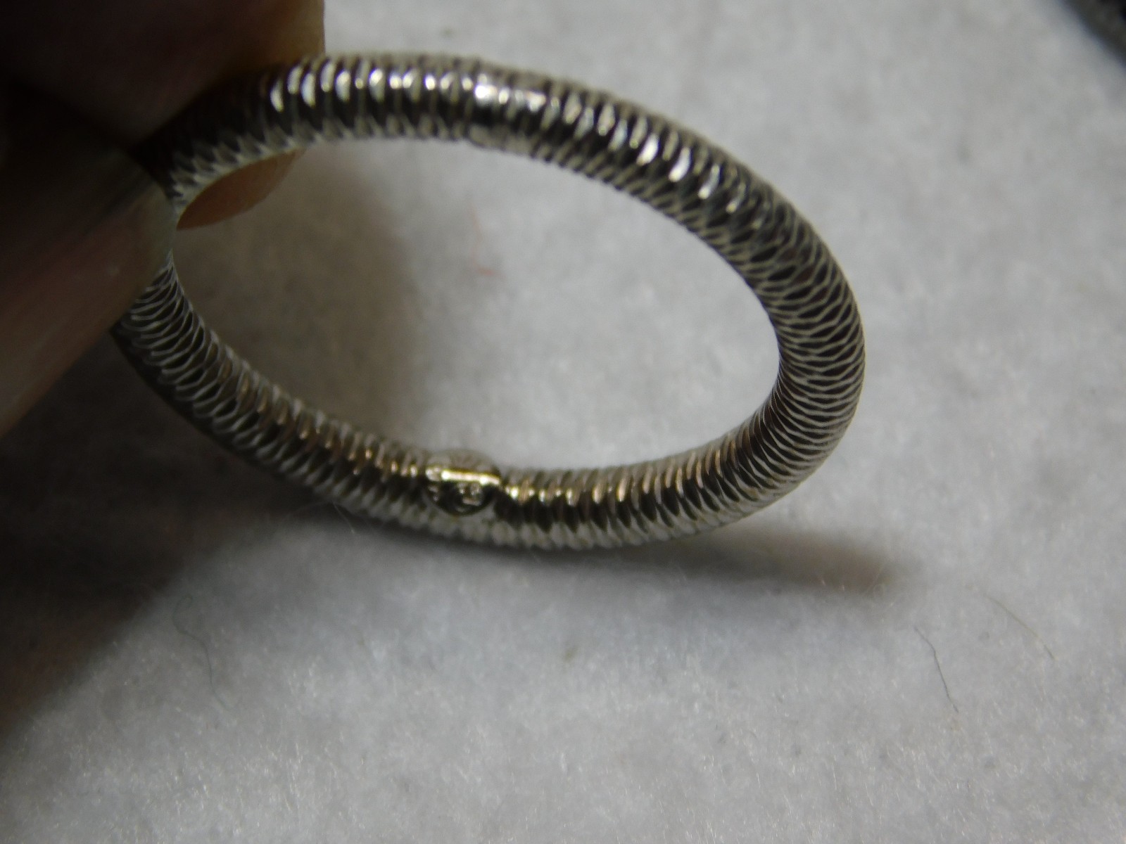Pair of Sterling Silver, Made in Italy Plain Band Rings. Size 9.5 in Good Cond.