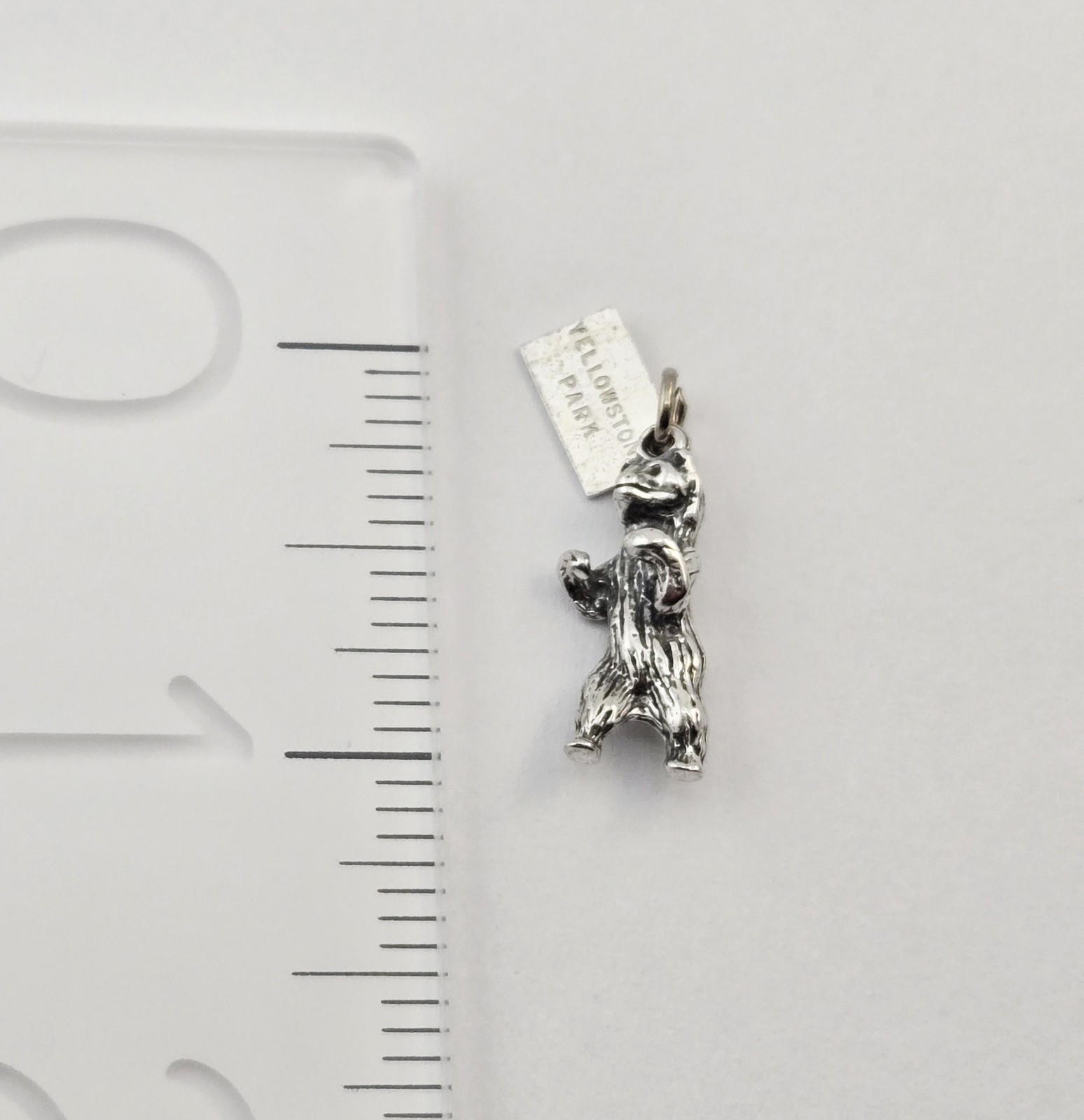 Vintage Yellowstone Park Bear Bell Sterling Silver Souvenir Charm Pendant – 3.0g