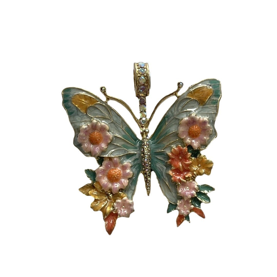 New Vintage Literary Retro Heavy Industry Colored Enamel Butterfly Pendant