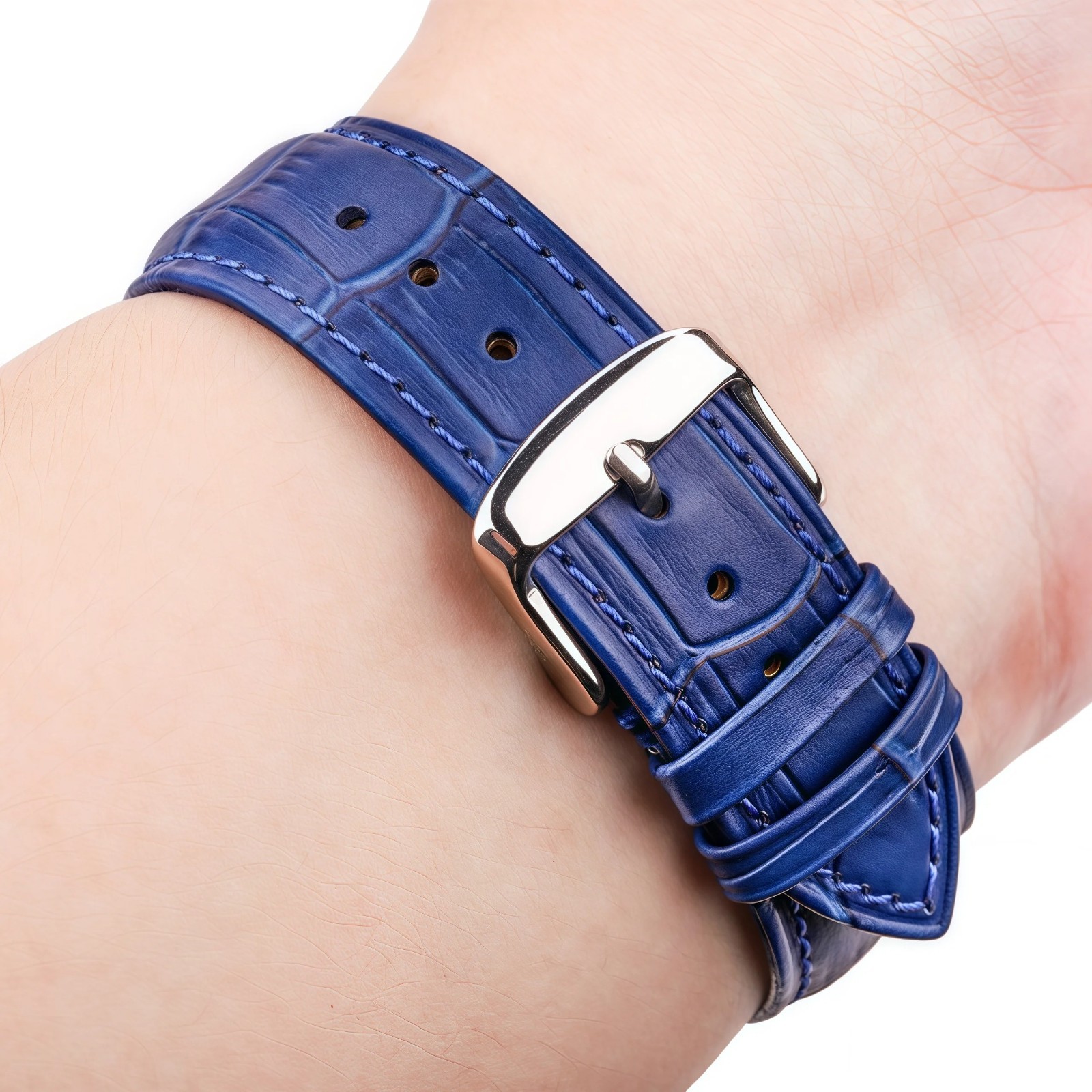 Alligator Grain Genuine Leather Watch Band Quick Release16mm/18mm/20mm/21mm/22mm