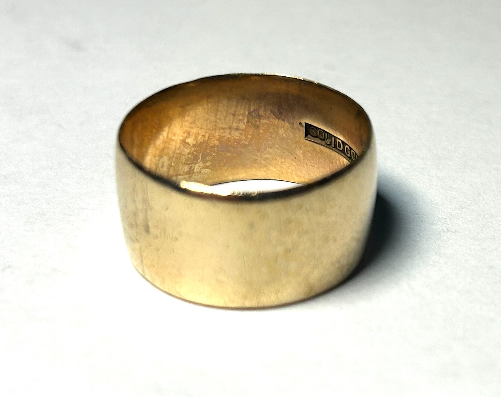 Vintage Men’s 10k Solid Gold Cigar Band Ring Size 8.5 6.7 Grams