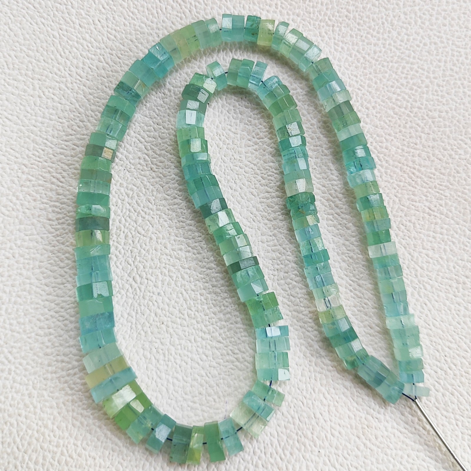 Brazil Aquamarine Faceted Bolt Shape Beads 6mm-10mm Size Gems 16″ Strand