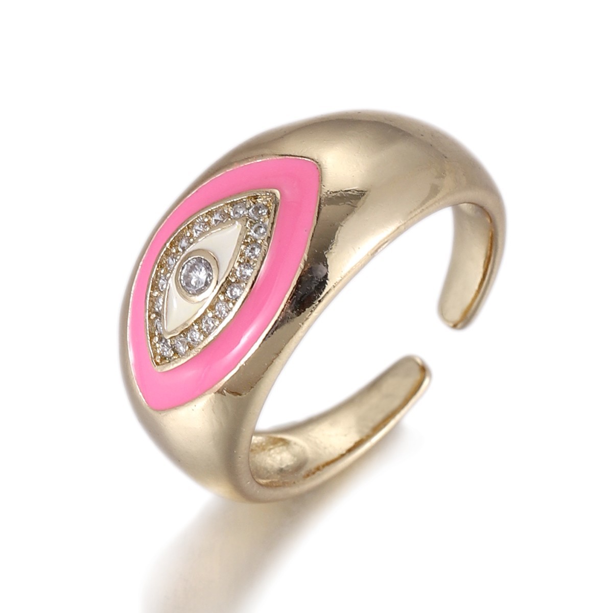 1Pcs Zircon Vintage Evil Eye Finger Ring For Women Men Gift Gold Color Turkish