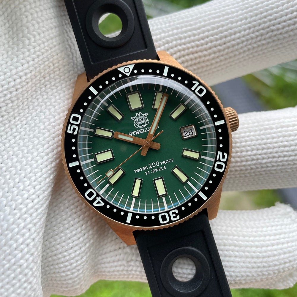 STEELDIVE SD1962S Mens Bronze 41.9mm 200M Automatic Dive Watch NH35 Swiss