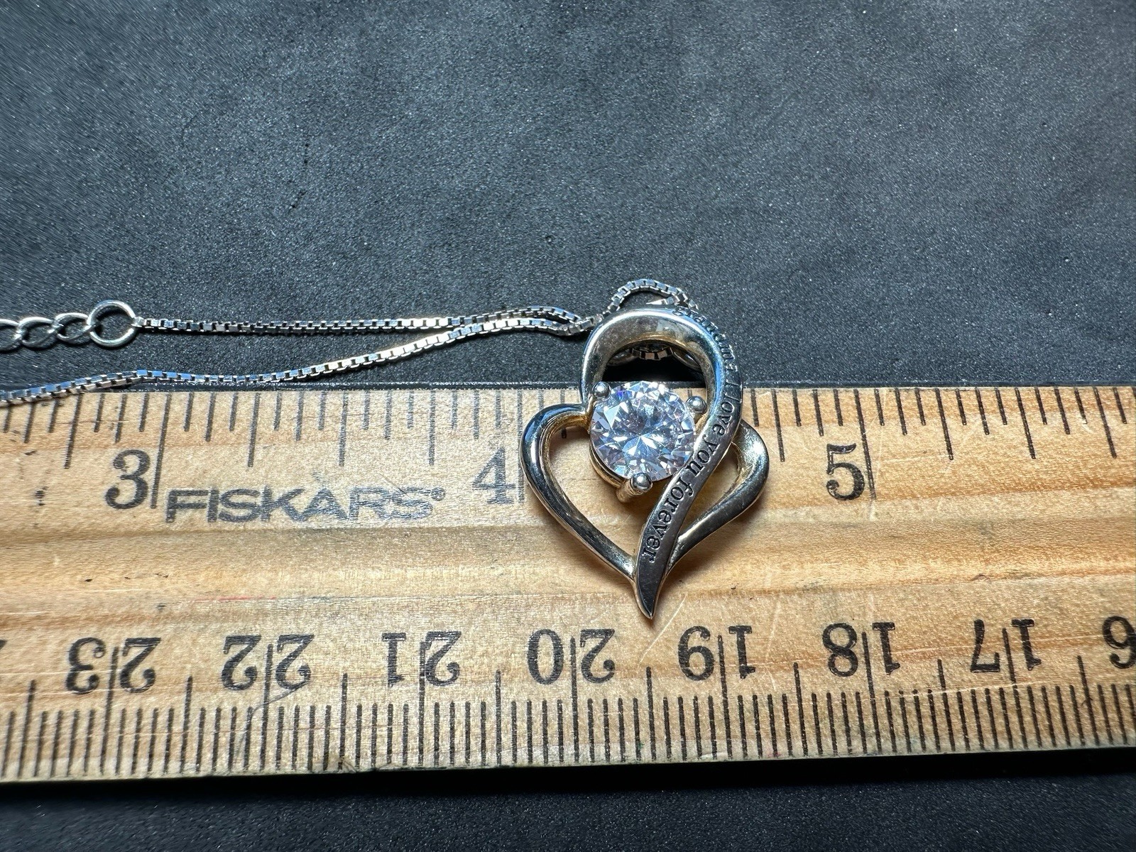 6.00g Vintage 925 Sterling Silver Open Heart Solitaire Adjustable M 19.5 in
